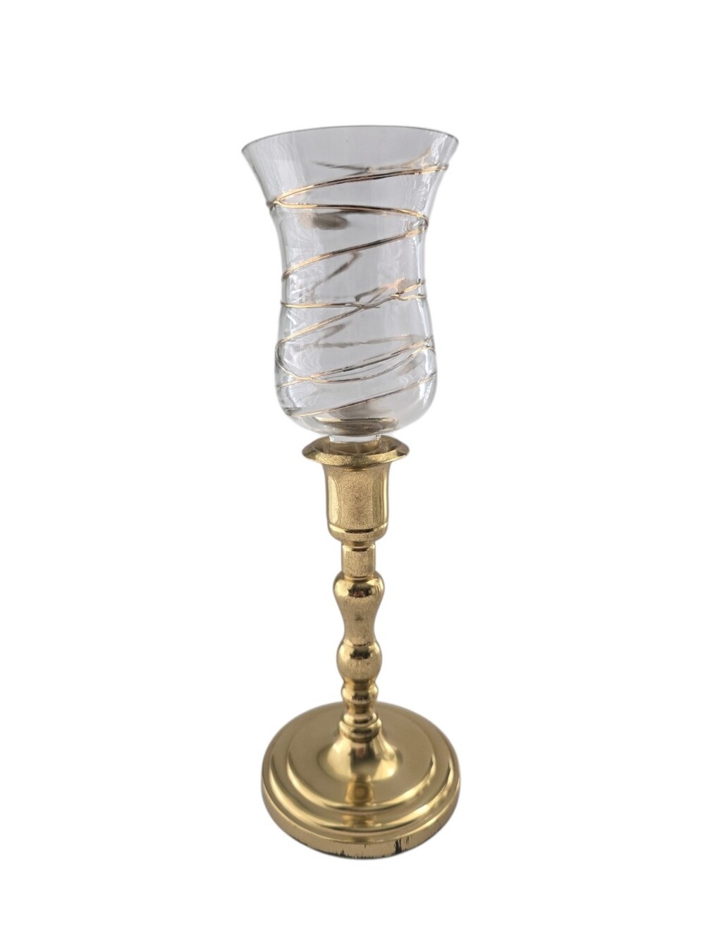 Partylite Rare Calypso Gold Peglite Candle Holder Hurricane – 10” Tall - Picture 3 of 8
